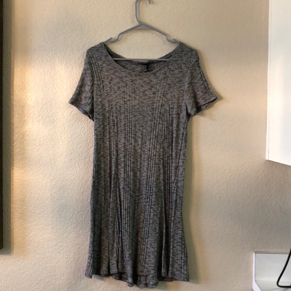 Grey comfortable sweater dress